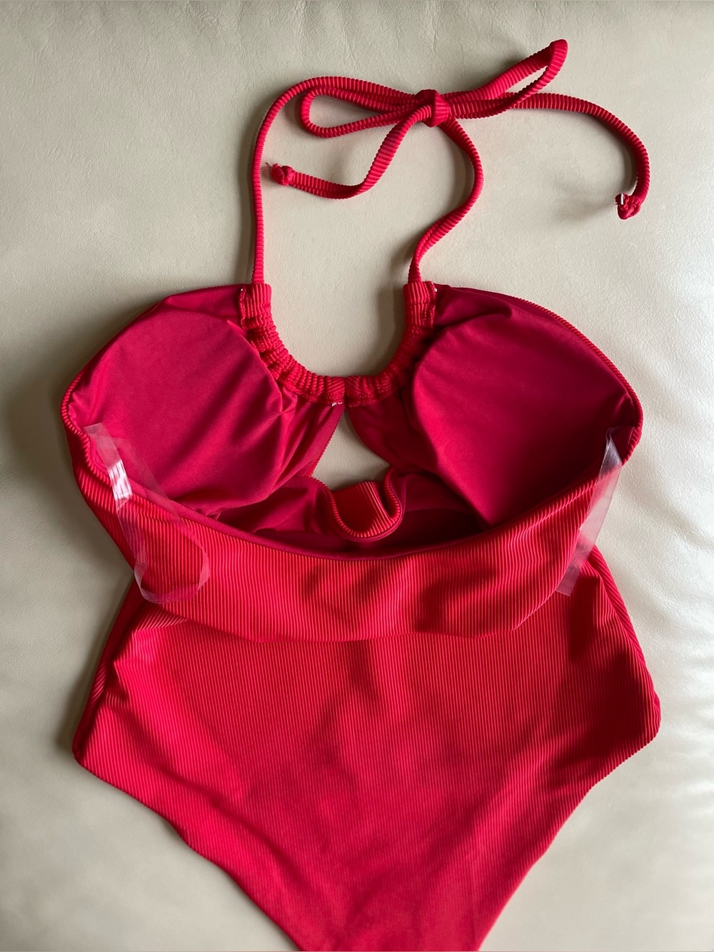 Beach Riot Phoenix Halter One-Piece Swimsuit; Color: Red; Size: Medium - Picture 9 of 16